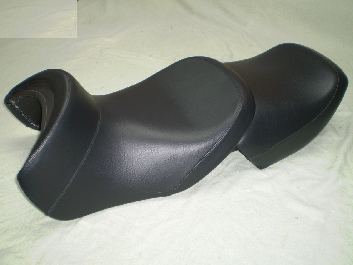Housse De Selle BMW R1100S 1998-2006 Randy Mamola – Cuir Écologique Noir Coutures Gris Foncé, Imperméable & Antibactérien